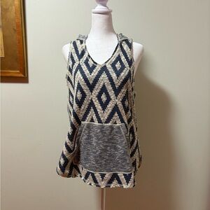 Maaji hooded tank top M blue gray white